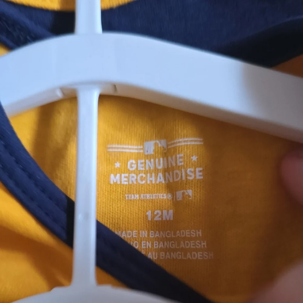 Genuine Merchandise Yellow & Navy 'Love' Baby One-Piece Bodysuit